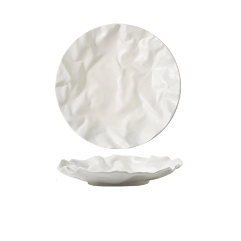 Petal Design Ceramic Plate – Black Stoneware Dish for Dinner & Dessert | Your Home™