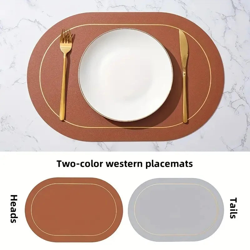 Premium Faux Leather Placemats Set – Heat-Resistant, Waterproof, Non-Slip Dining Mats
 Your Home™