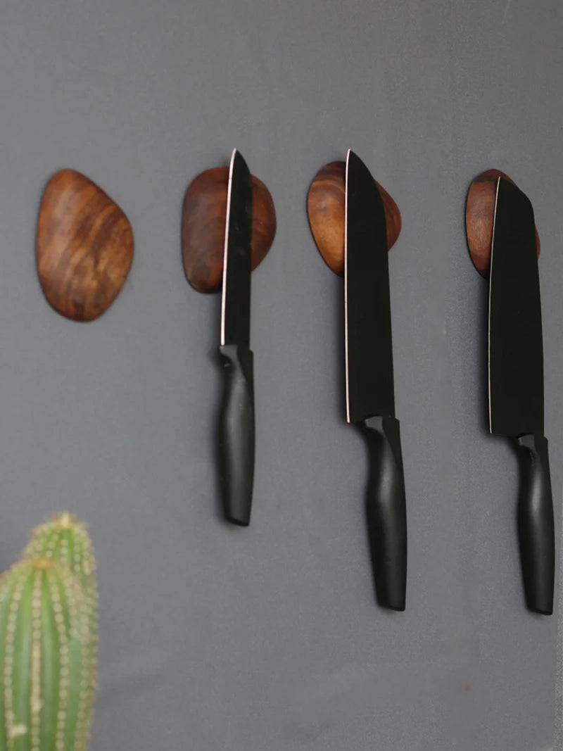 Magnetic Cobblestone Knife Holders — Solid Wood Wall Mount Rack for 1–4 Knives | Compact, Strong & Minimalist Kitchen Accessory
Your Home™