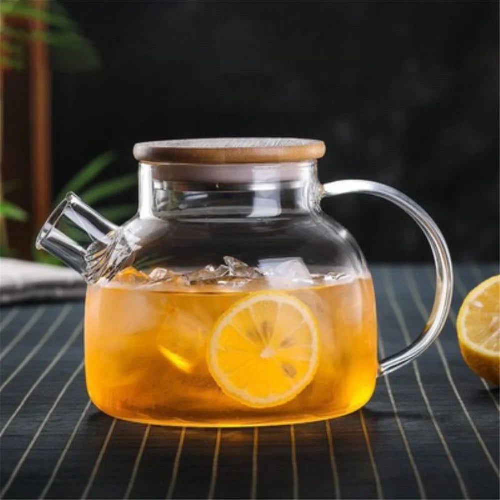 Heat-Resistant Glass Teapot with Wooden Lid
  Your Home™