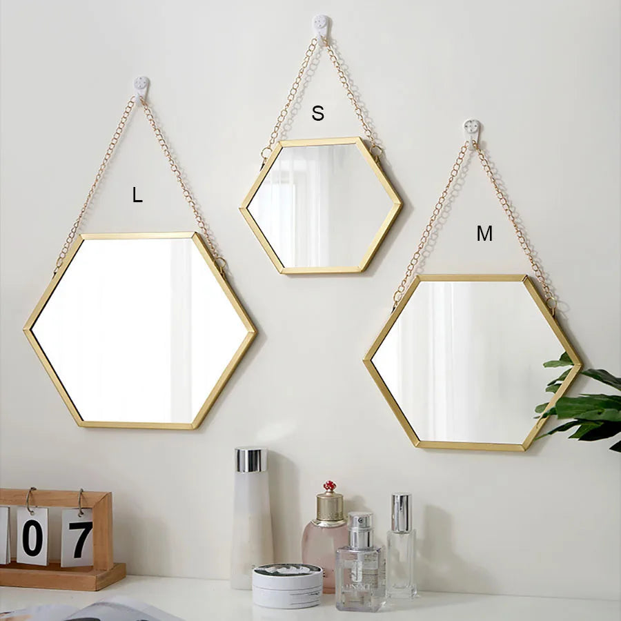 Hexa Mirror – Modern Geometric Wall Design