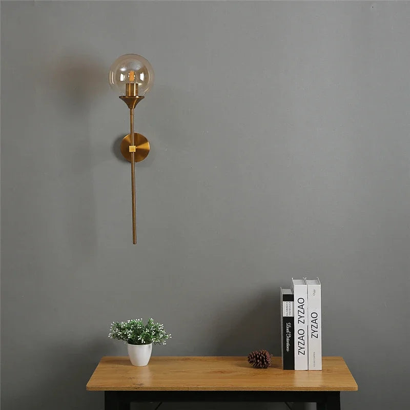 Modern LED Wall Sconce with Glass Shade – Minimalist Accent Light for Bathroom, Bedroom, Living Room