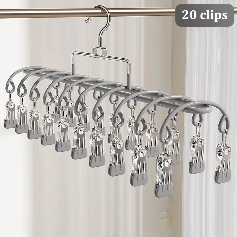 20-Clip Hanging Drying Rack – Portable Laundry Organizer