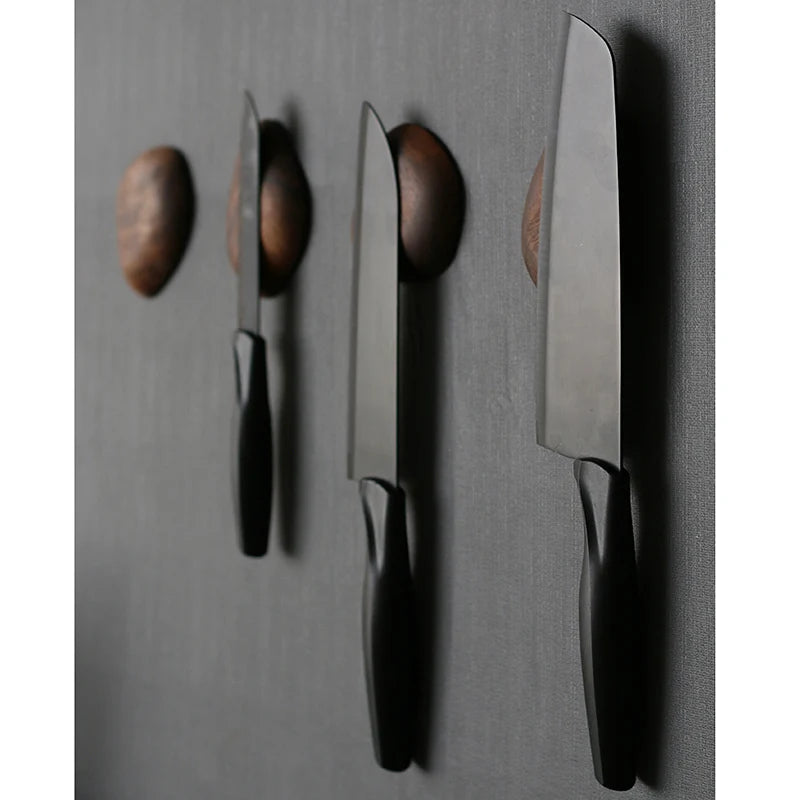 Magnetic Cobblestone Knife Holders — Solid Wood Wall Mount Rack for 1–4 Knives | Compact, Strong & Minimalist Kitchen Accessory
Your Home™