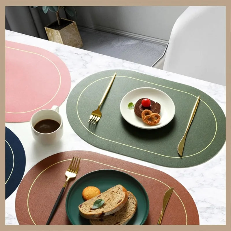 Premium Faux Leather Placemats Set – Heat-Resistant, Waterproof, Non-Slip Dining Mats
 Your Home™