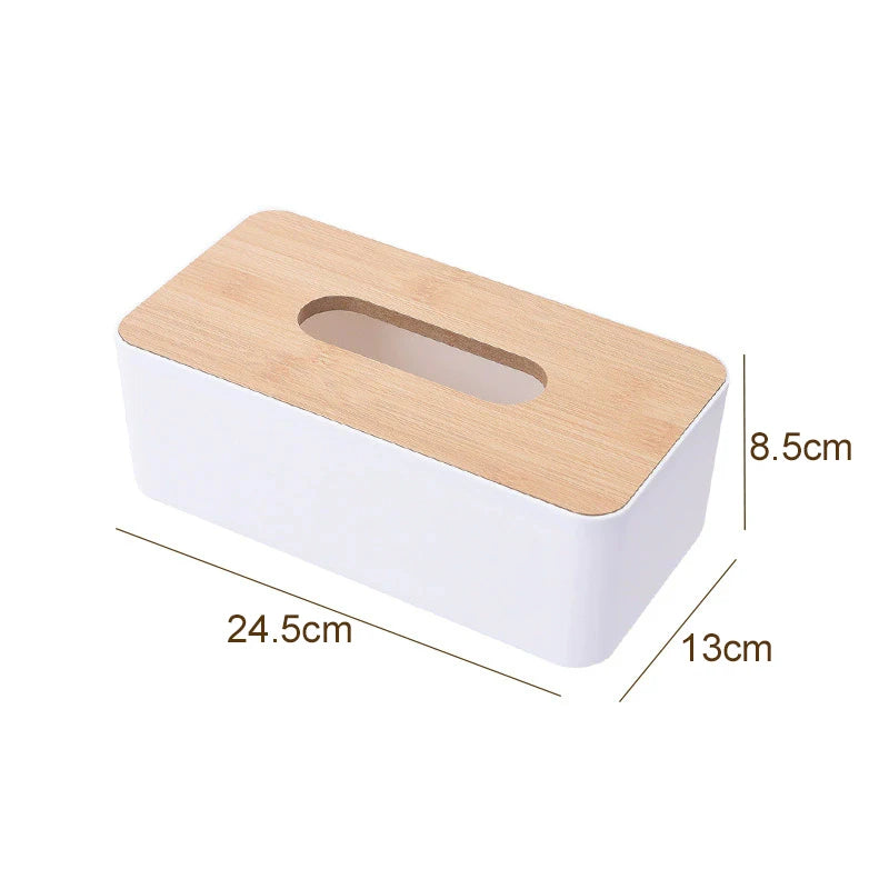Minimalist Tissue Box with Wooden Lid – Nordic Touch for Every Room YOUR HOME™