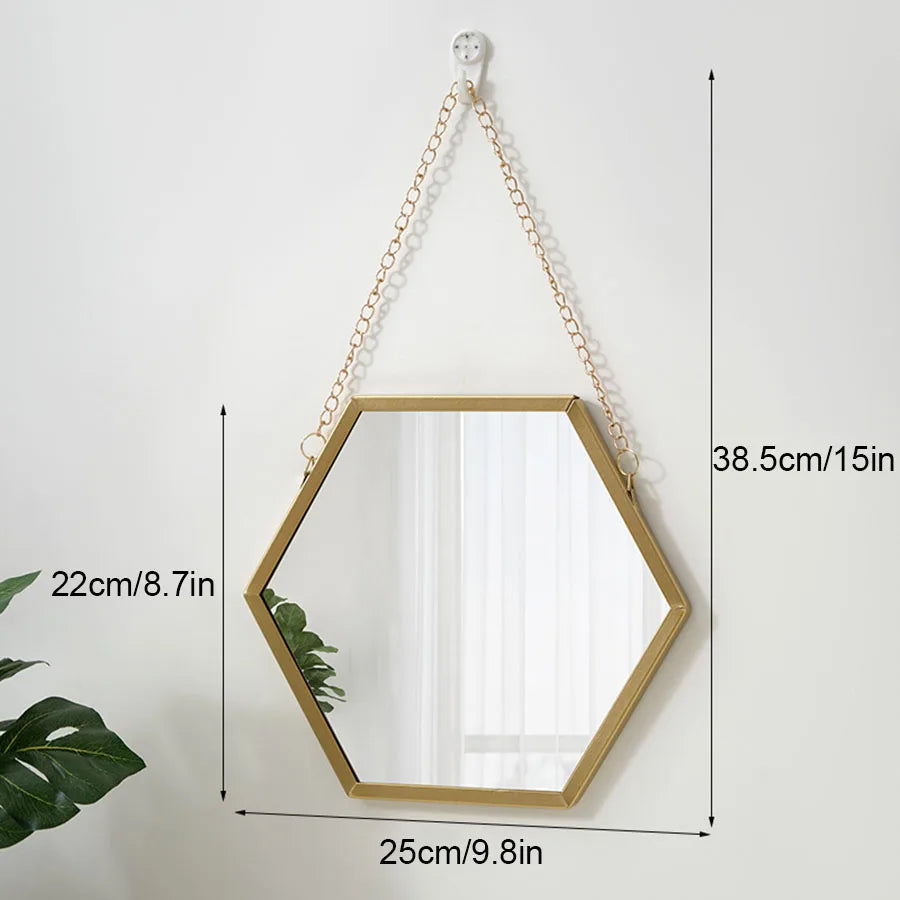 Hexa Mirror – Modern Geometric Wall Design