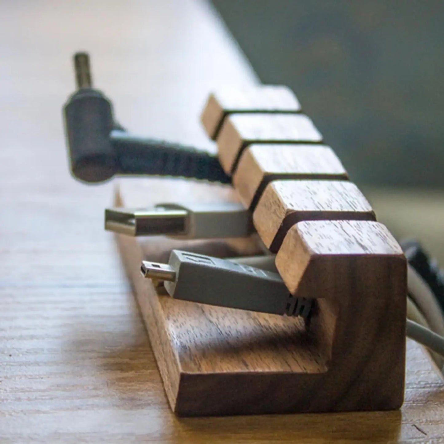 Wooden Cable Organizer Holder
